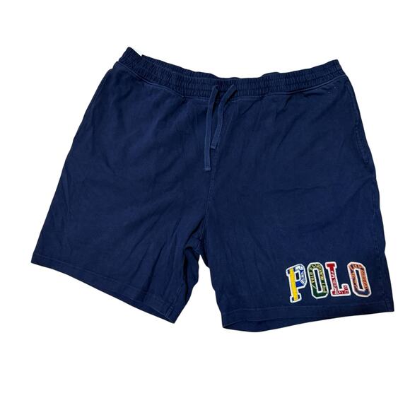 Polo Ralph Lauren Varsity Letter Cotton Blend Knit Sweat Shorts Navy Men's 2XB - Picture 13 of 13